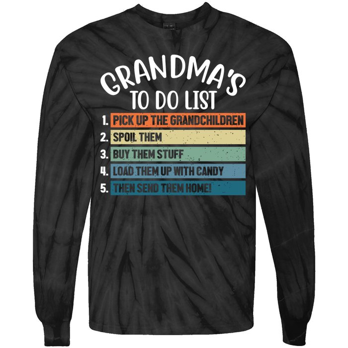 Grandma's To Do List Funny Cute Tie-Dye Long Sleeve Shirt