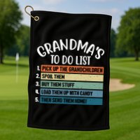 Grandma's To Do List Funny Cute Golf Towel