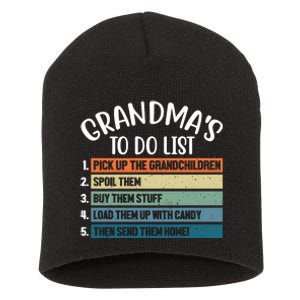 Grandma's To Do List Funny Cute Short Acrylic Beanie