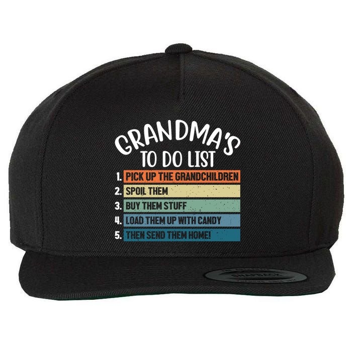 Grandma's To Do List Funny Cute Wool Snapback Cap
