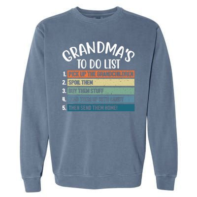 Grandma's To Do List Funny Cute Garment-Dyed Sweatshirt