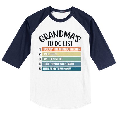 Grandma's To Do List Funny Cute Baseball Sleeve Shirt