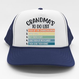 Grandma's To Do List Funny Cute Trucker Hat