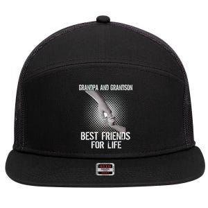 Grandpa And Grandson Best Friends For Life 7 Panel Mesh Trucker Snapback Hat