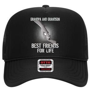 Grandpa And Grandson Best Friends For Life High Crown Mesh Back Trucker Hat