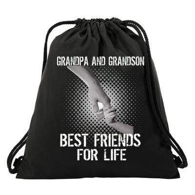 Grandpa And Grandson Best Friends For Life Drawstring Bag