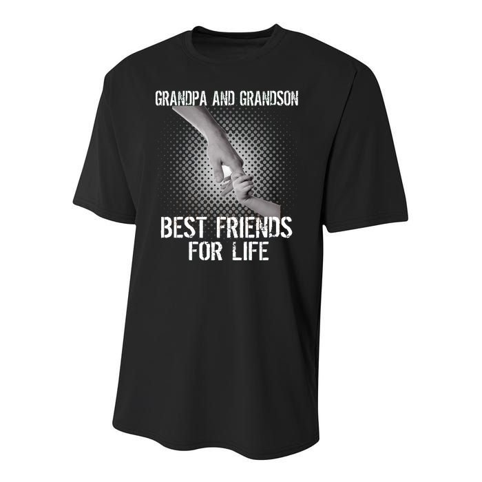 Grandpa And Grandson Best Friends For Life Youth Performance Sprint T-Shirt