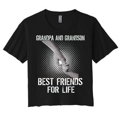 Grandpa And Grandson Best Friends For Life Women's Crop Top Tee