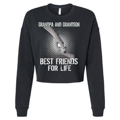 Grandpa And Grandson Best Friends For Life Cropped Pullover Crew