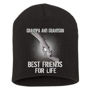 Grandpa And Grandson Best Friends For Life Short Acrylic Beanie