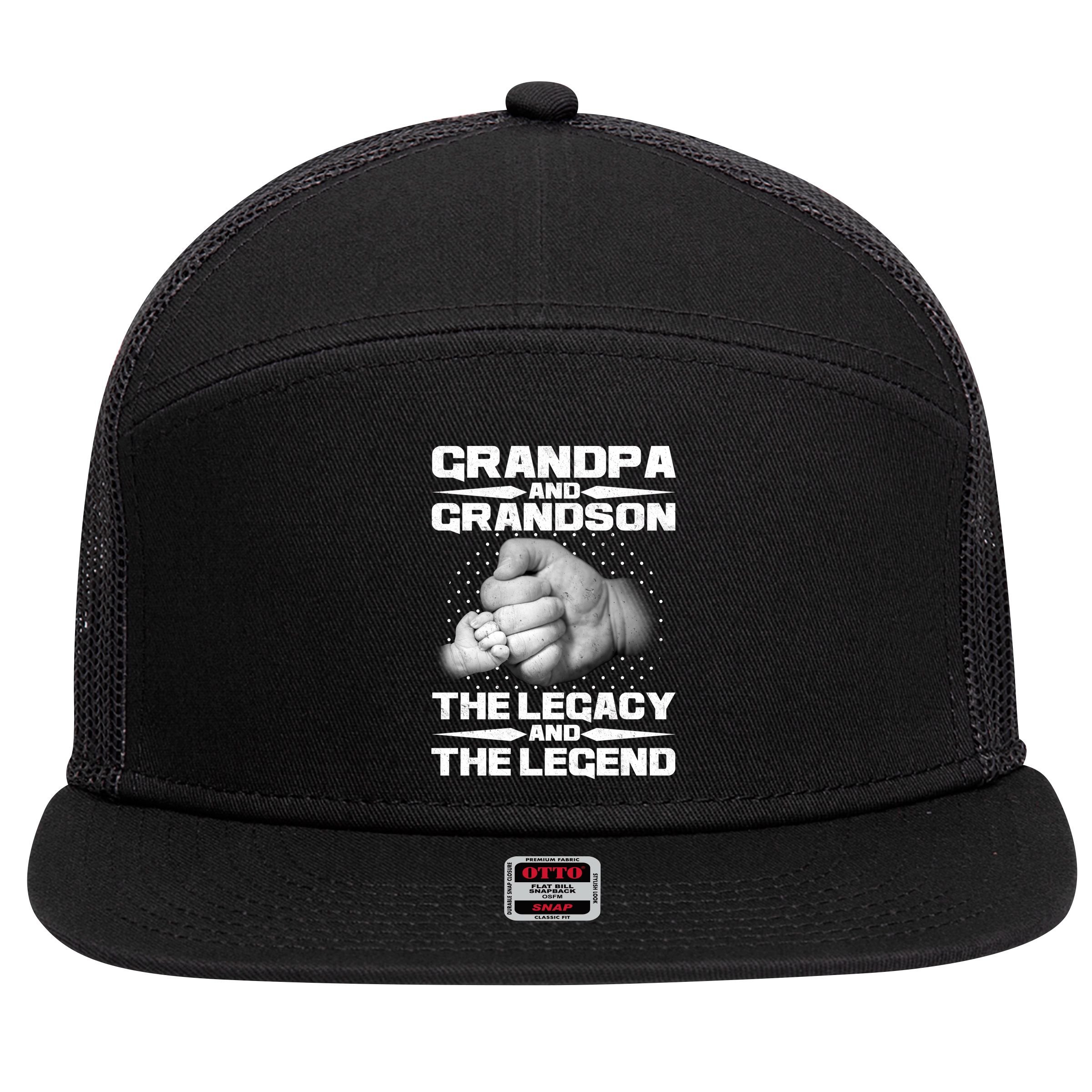 Grandpa And Grandson The Legacy The Legend 7 Panel Mesh Trucker Snapback Hat