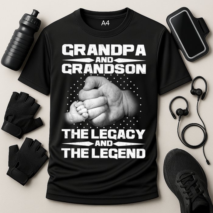 Grandpa And Grandson The Legacy The Legend Cooling Performance Crew T-Shirt