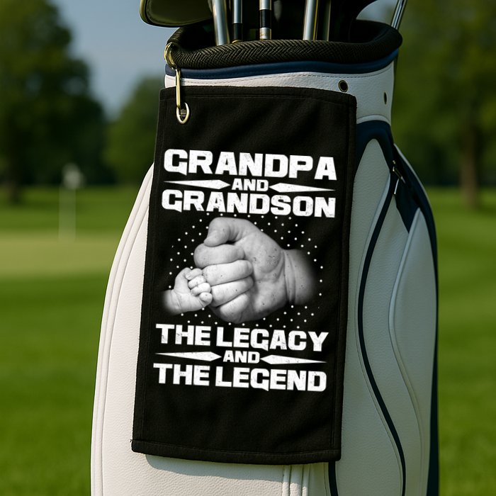 Grandpa And Grandson The Legacy The Legend Golf Towel