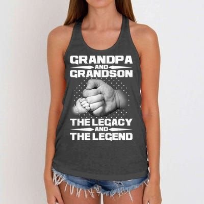 Grandpa And Grandson The Legacy The Legend Women's Knotted Racerback Tank