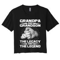 Grandpa And Grandson The Legacy The Legend Women's Crop Top Tee