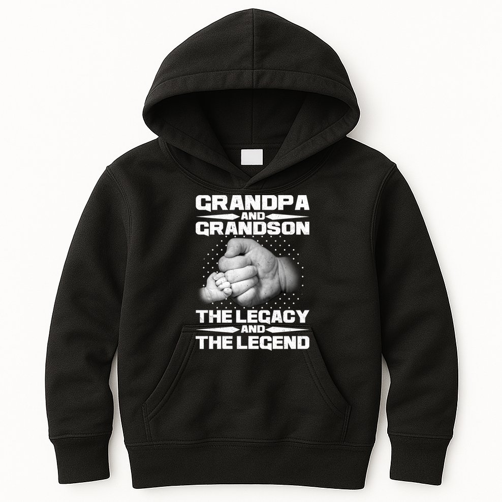 Grandpa And Grandson The Legacy The Legend Kids Hoodie