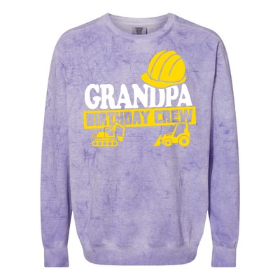 Grandpa Birthday Crew Construction Party Colorblast Crewneck Sweatshirt