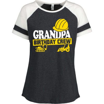 Grandpa Birthday Crew Construction Party Enza Ladies Jersey Colorblock Tee