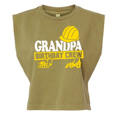 Grandpa Birthday Crew Construction Party Garment-Dyed Women's Muscle Tee