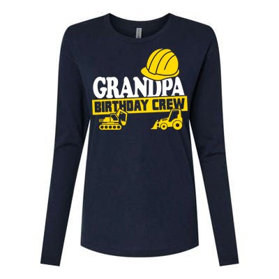 Grandpa Birthday Crew Construction Party Womens Cotton Relaxed Long Sleeve T-Shirt