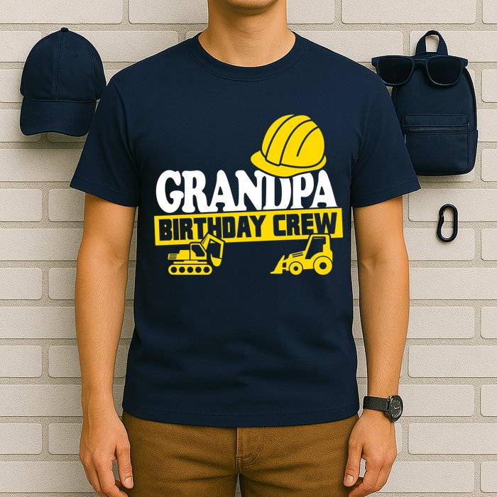 Grandpa Birthday Crew Construction Party T-Shirt