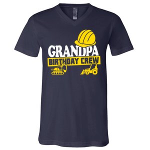 Grandpa Birthday Crew Construction Party V-Neck T-Shirt