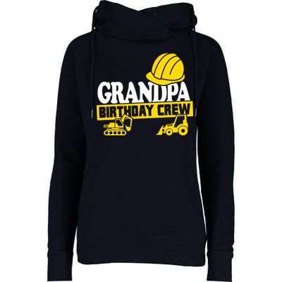 Grandpa Birthday Crew Construction Party Womens Funnel Neck Pullover Hood