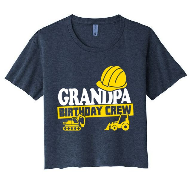 Grandpa Birthday Crew Construction Party Crop Top