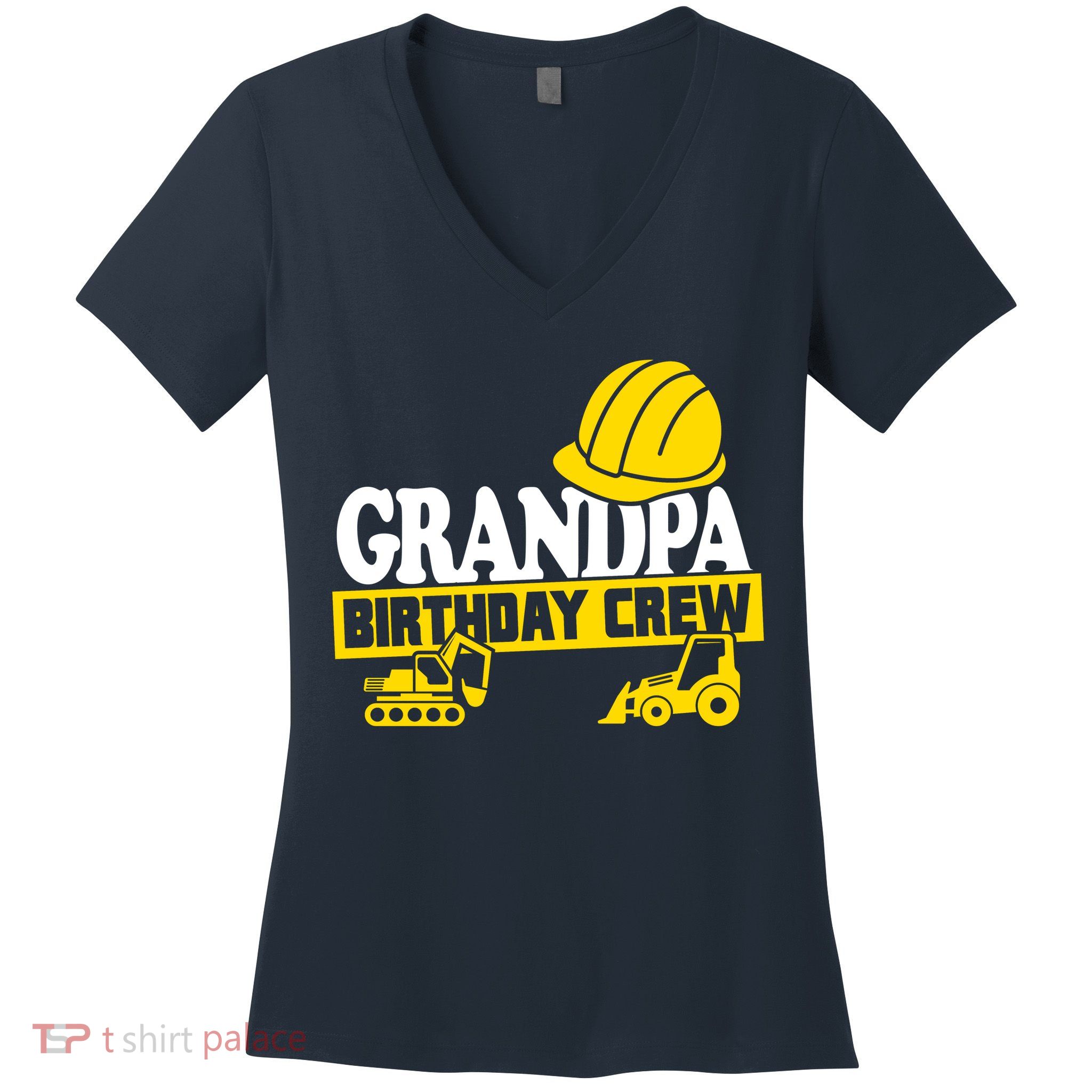 Grandpa Birthday Crew Construction Party Women's V-Neck T-Shirt