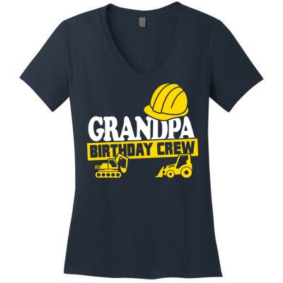 Grandpa Birthday Crew Construction Party Women's V-Neck T-Shirt