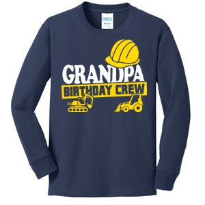 Grandpa Birthday Crew Construction Party Kids Long Sleeve Shirt