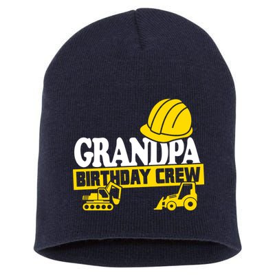 Grandpa Birthday Crew Construction Party Short Acrylic Beanie