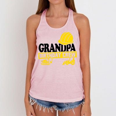 Grandpa Birthday Crew Construction Party Women's Knotted Racerback Tank