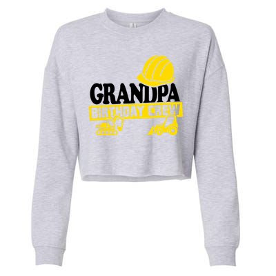 Grandpa Birthday Crew Construction Party Cropped Pullover Crew