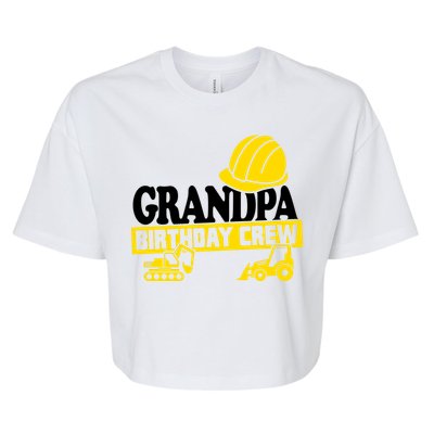 Grandpa Birthday Crew Construction Party Bella+Canvas Jersey Crop Tee