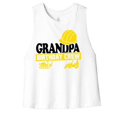 Grandpa Birthday Crew Construction Party Women's Racerback Cropped Tank