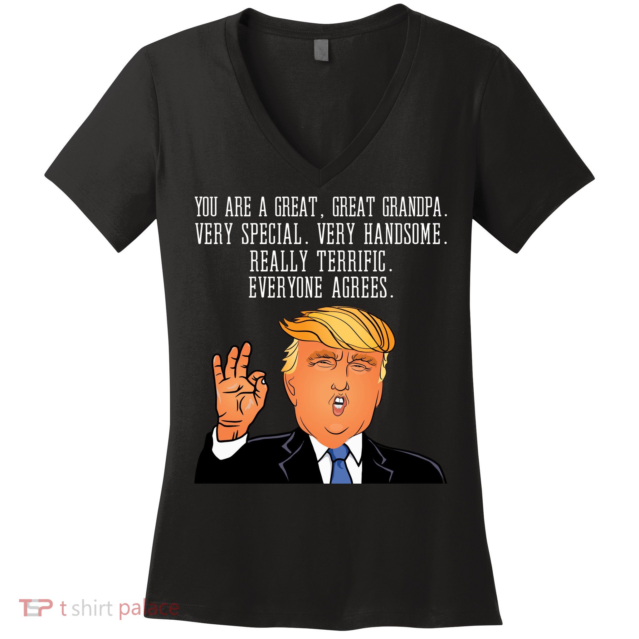 Grandpa Donald Trump Women's V-Neck T-Shirt
