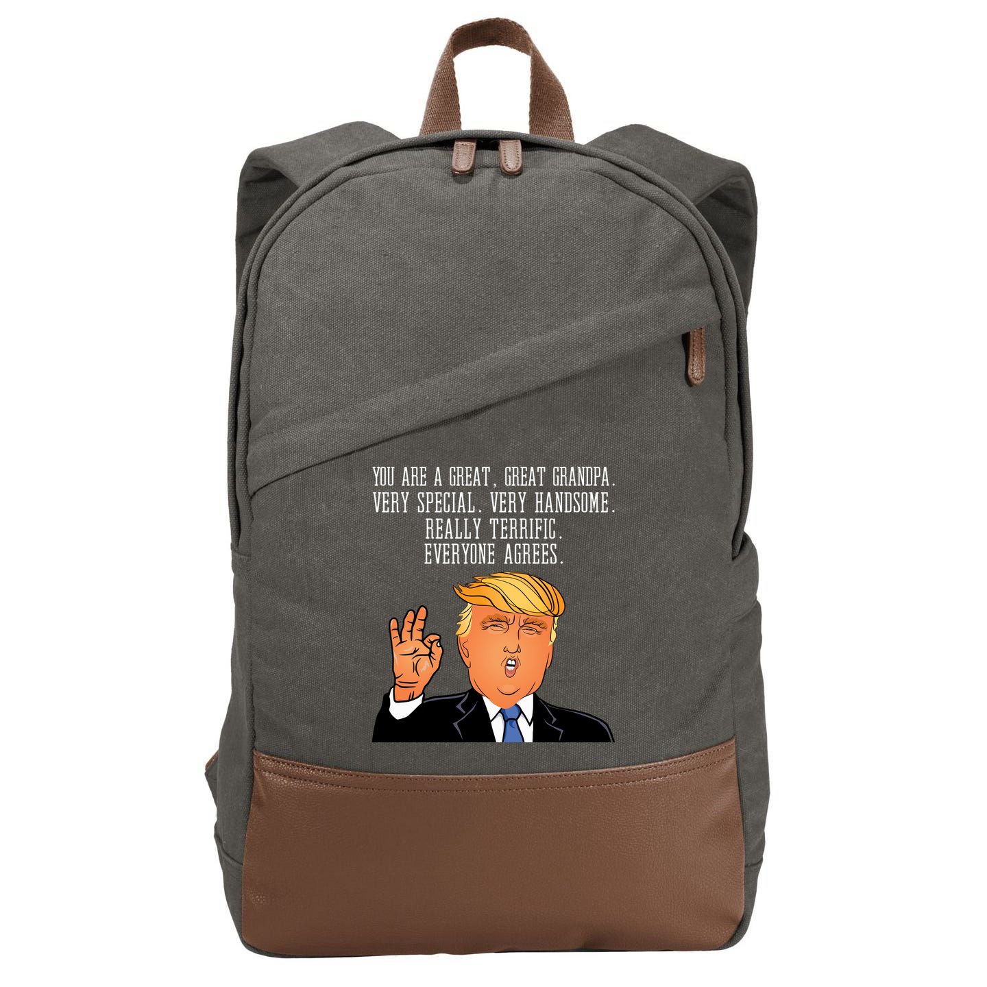 Grandpa Donald Trump Cotton Canvas Backpack
