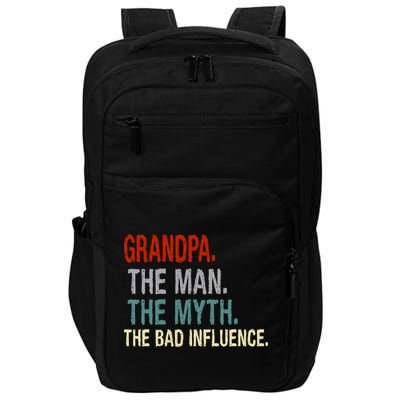 Grandpa Man Myth The Bad Influence Humor Impact Tech Backpack