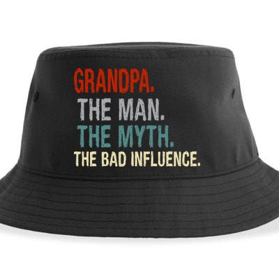 Grandpa Man Myth The Bad Influence Humor Sustainable Bucket Hat