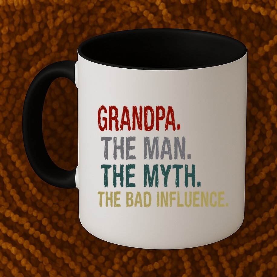 Grandpa Man Myth The Bad Influence Humor Mug