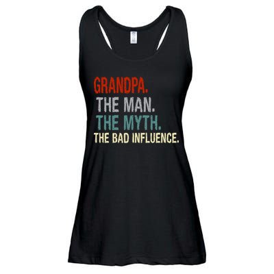 Grandpa Man Myth The Bad Influence Humor Ladies Essential Flowy Tank