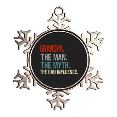 Grandpa Man Myth The Bad Influence Humor Metallic Star Ornament