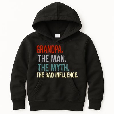 Grandpa Man Myth The Bad Influence Humor Kids Hoodie