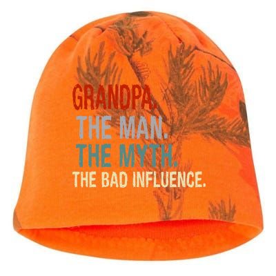 Grandpa Man Myth The Bad Influence Humor Kati - Camo Knit Beanie