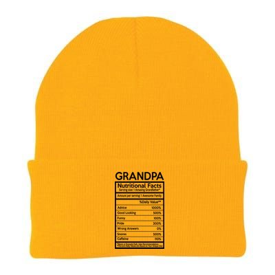 Grandpa Nutritional Facts Knit Cap Winter Beanie