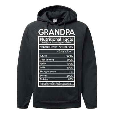 Grandpa Nutritional Facts Performance Fleece Hoodie