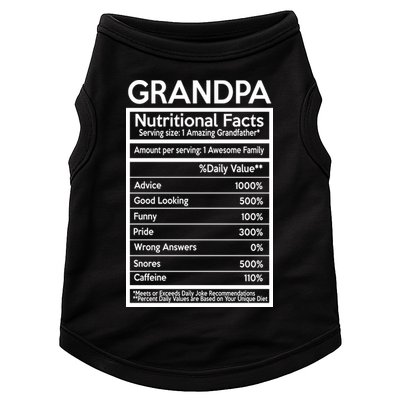 Grandpa Nutritional Facts Doggie Tank