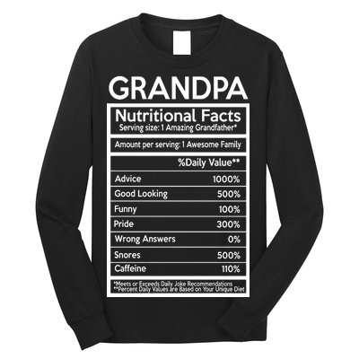 Grandpa Nutritional Facts Long Sleeve Shirt