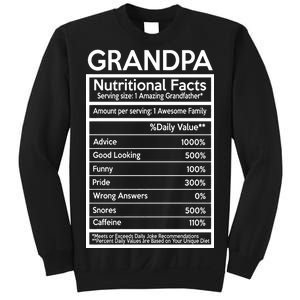 Grandpa Nutritional Facts Sweatshirt